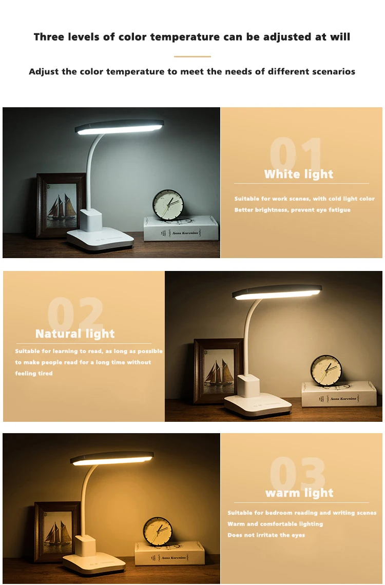 Best Price Rechargeable Cordless Study Reading Table Light No Flicker