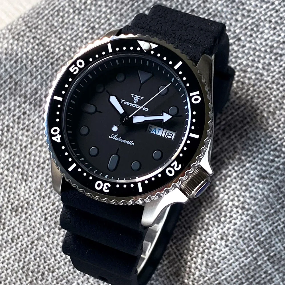 Tandorio NH36A 200m Diving Men Wristwatch Silicone Strap SKX Mod Luxury  Mechanical Watch Flat Sapphire Chapter Ring Sport Clock| Alibaba.com