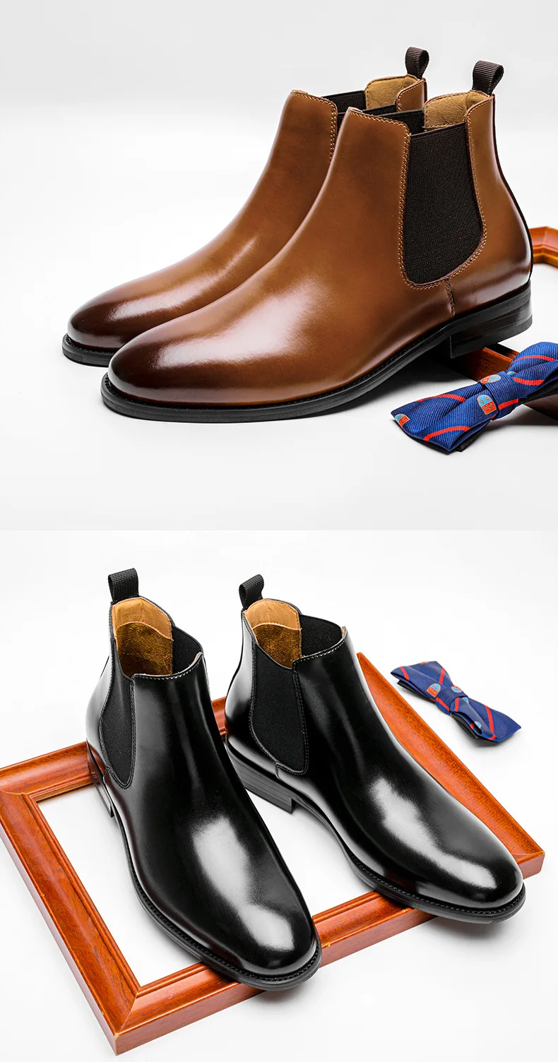 Genuine Leather Chelsea Boots for Men - Italian Design, OEM