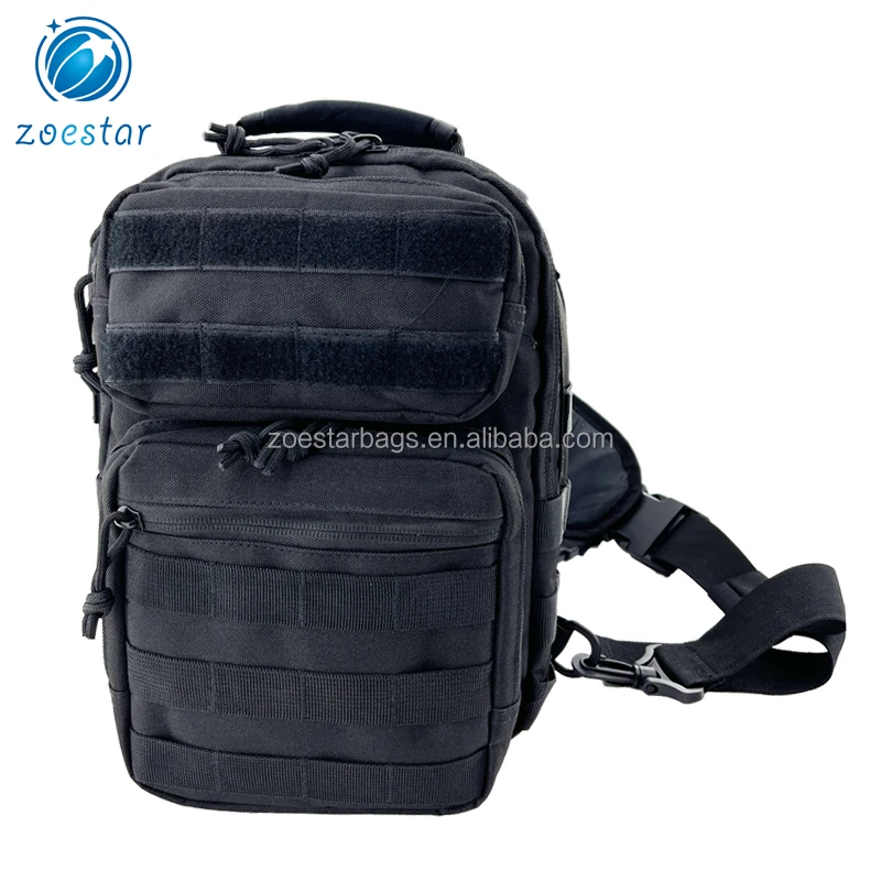 Mini Tactical Sling Bag Molle Range Bag Small Outdoor Hunting Shoulder Day Packs Black details