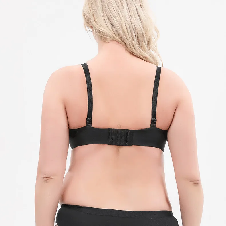 Zoyiame Strapless Bras For Plus Size Push Up Invisible Wireless Bra Comfortable Backless Big Cup