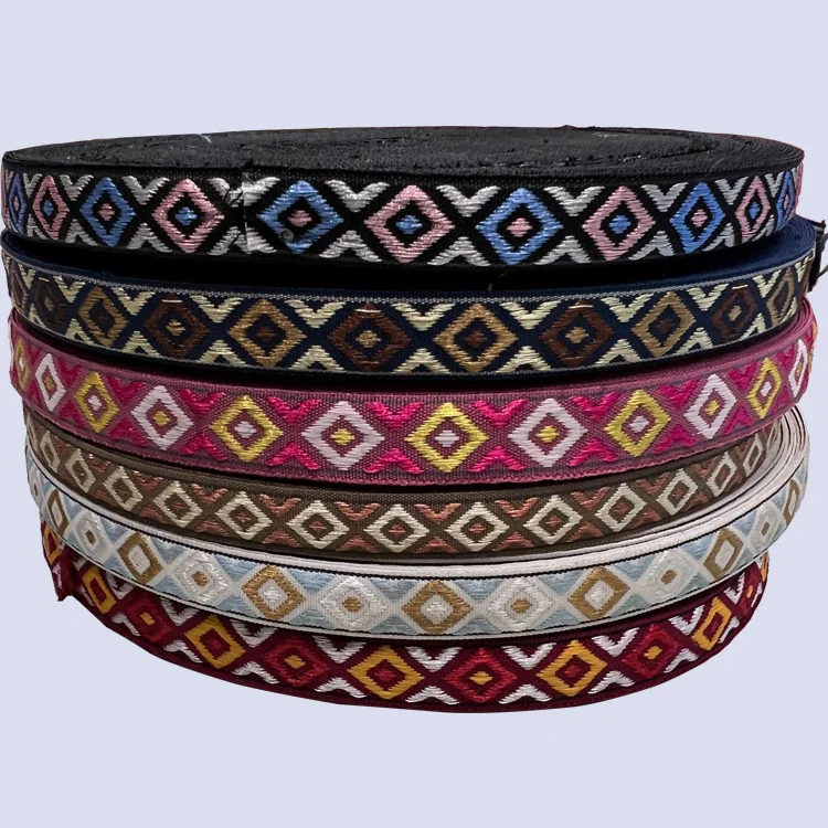 Тканая жаккардовая лента на заказ, полиэфирная лента для обвязки, 38 мм полиэфирная вязаная жаккардовая тесьма с вышивкой для сумок