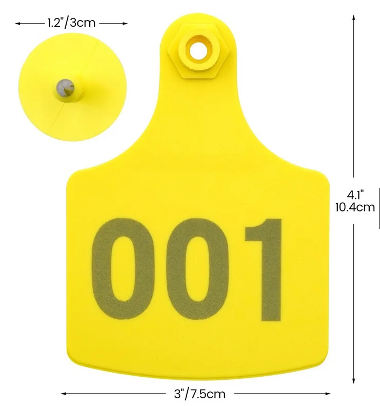 100 Pcs Cattle Ear Tag Digital Identification Card Animal Earings