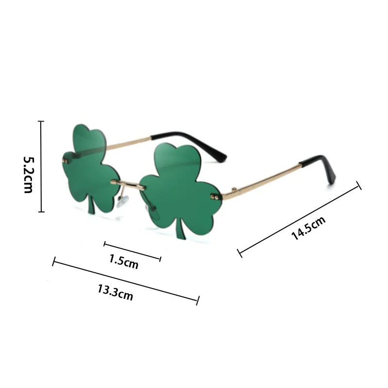 Funny 2024 Glasses Irish Shamrock Sunglasses Green Four Leaf Clover ...