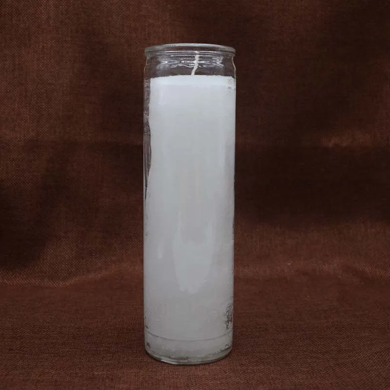 Custom Assorted White Glass 7 Day Religious Candles for Catholic Prayer
