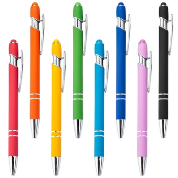 Manufacturer In China Blue Metallic Ball Custom logo Multifunction Stylus Ballpoint Personnalisable New 2 in 1 Metal Touch Pen