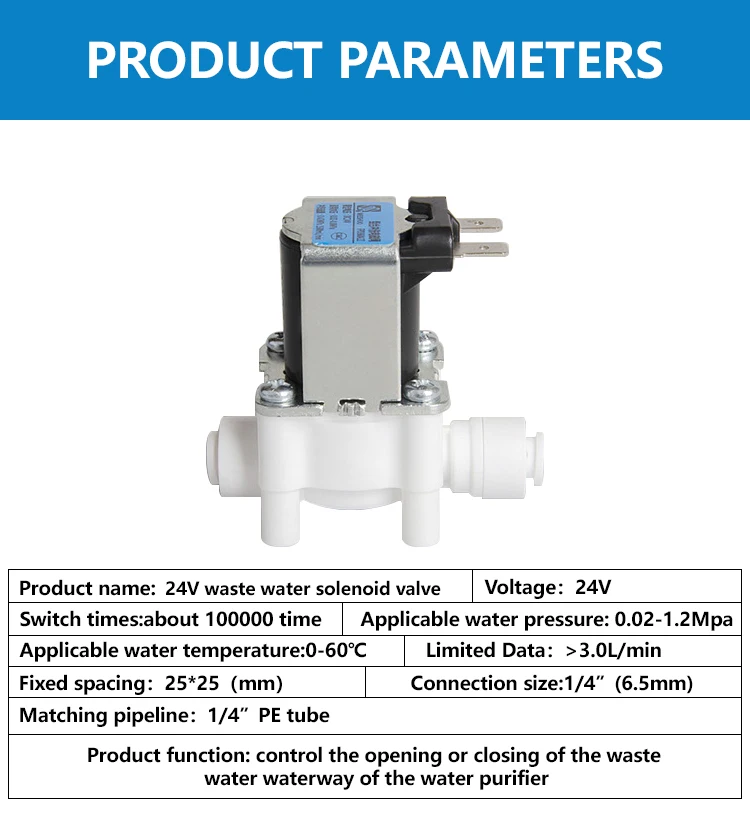 Normally Closed Water Solenoid Valve Dc24v Dc36v Dc48v 1/4" 3/8" Inlet