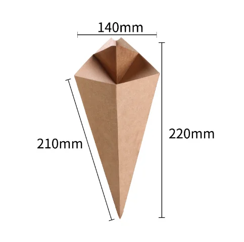 Popular Design Takeaway Food Packaging Bags Paper Bubble Waffle cone crepe cone supplier