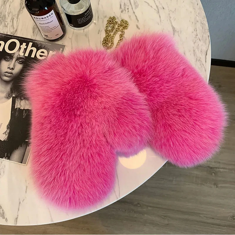 Женские перчатки из натурального Лисьего меха