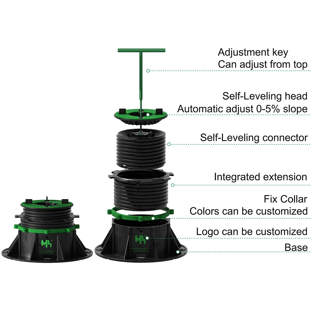 High Quality Self Leveling Tile Support Raised Floor Solution Adjustable Plastic Pedestal