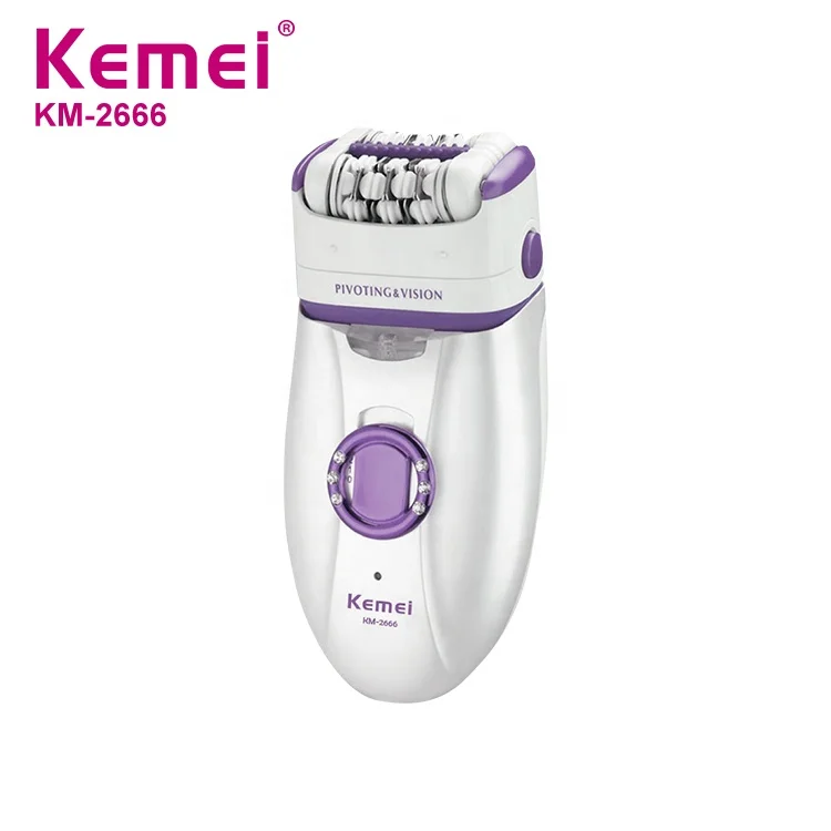 Kemei км 2666 светодиодный Эпилятор с двойной головкой электрическая бритва для удаления мозолей Массажер волос Женский комплект ухода за волосами