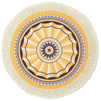 Alternative view of Beautiful Round Turkish Woven Carpet Mouse Pad Persian Rug Style Office Decor Fabric Computer Accessory Stock Availability