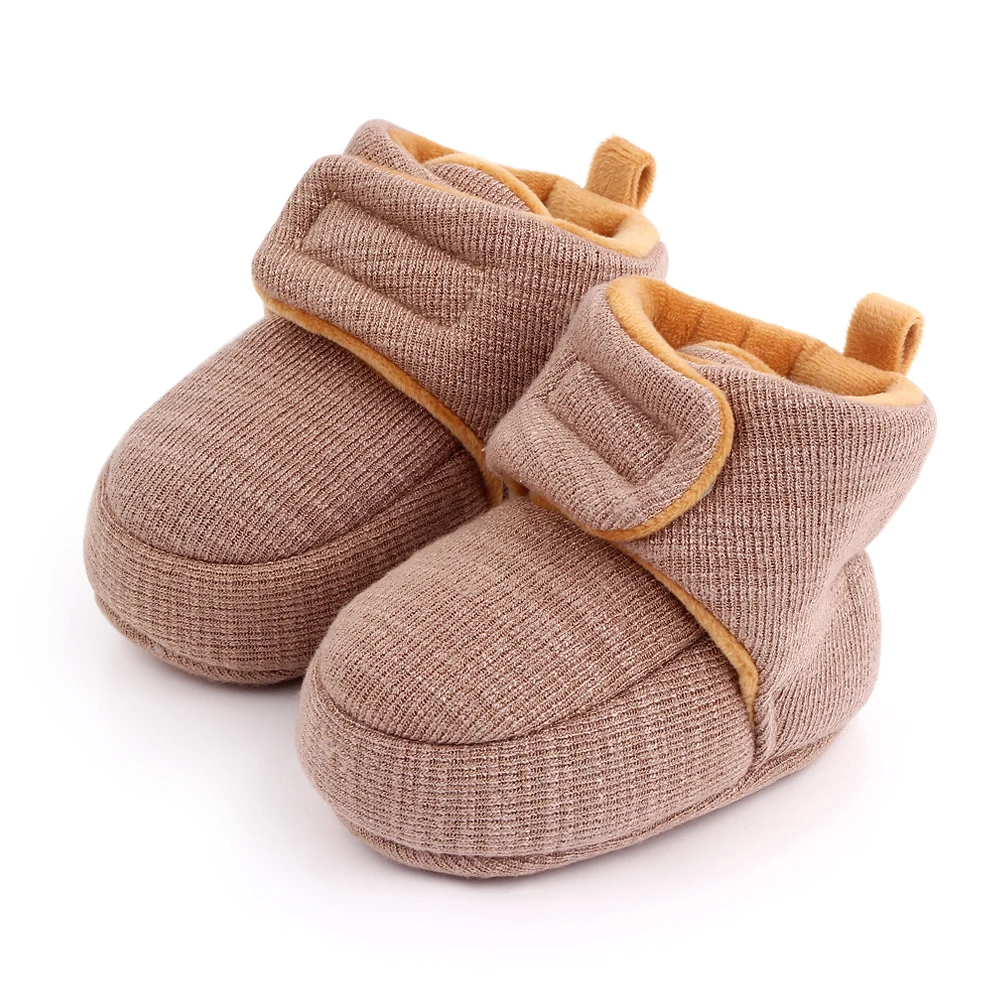 Solid Color Simple Cotton Baby Boots Soft Soled Toddler Shoes for Baby Boys and Girls in Winter details