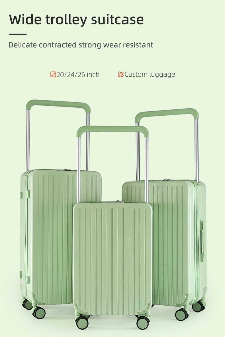 High Quality Girl Wide Trolley Handle Spinner Luggage Tsa Lock