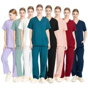 Wholesale Custom Women Scrubs Uniforms Sets Hospital Uniforms Doctor Nurse Medical Scrubs Uniforms