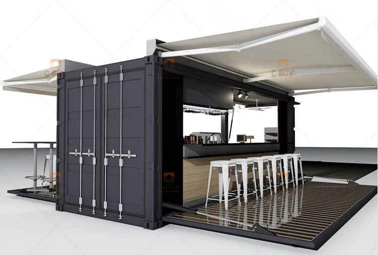 Luxury Modular Prefab Shipping Container Restaurant 20ft Coffee bar Food Kiosk Container