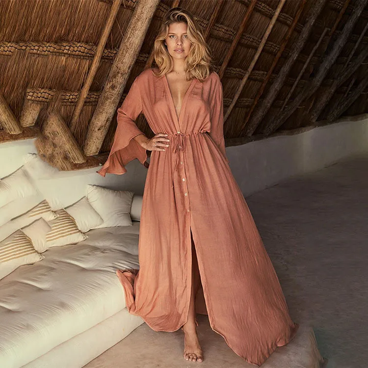 Sexy Bikini Cover-ups Long White Tunic 