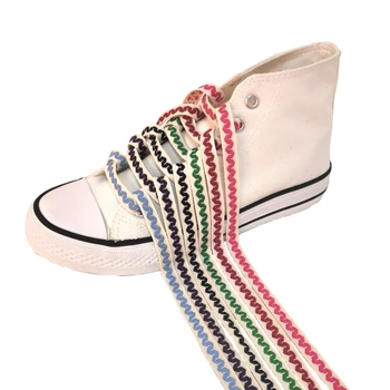 Hot sale custom cotton color classic sneakers laces flat shoe laces unisex wholesale shoelaces