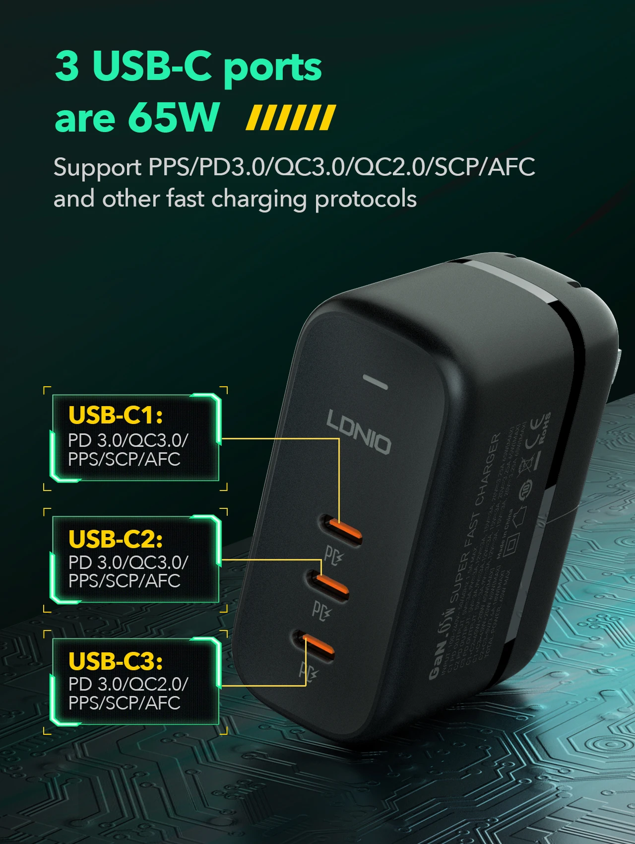 110W 8-Port USB PD 45W QC3.0 Fast Charger Station – Wireless Charging – Universal