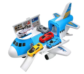 Large Free Wheel swallowing alloy plane deformablecarrier vehicles toys transport track plane storage vehicle toy for kids