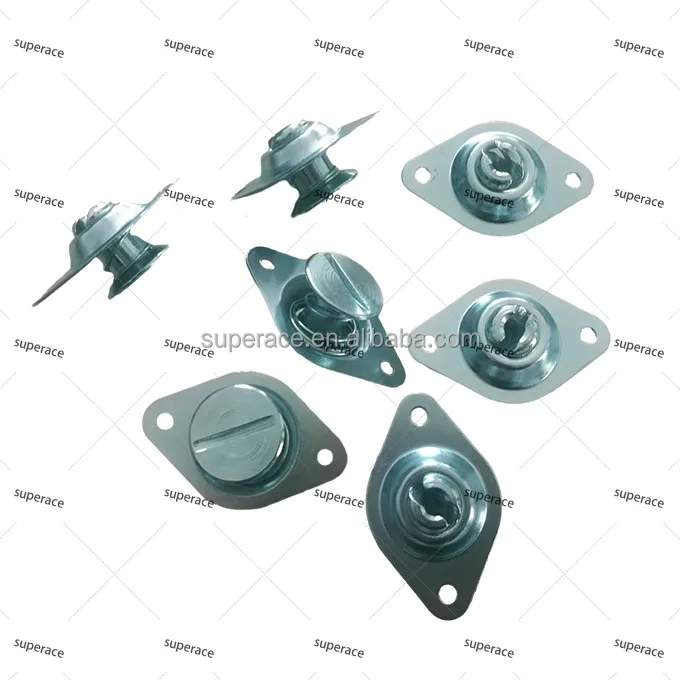 Self-Ejecting Quarter Turn Fastener Wingnut Countersunk Steel Button 0.600 Length For #6 Spring - Off-Road