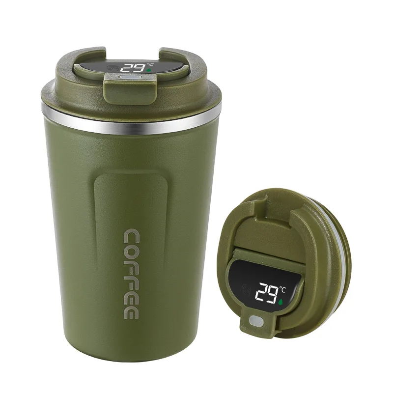 Custom 380ml Stainless Steel Insulated Coffee Tumbler with LED Temperature Display Smart Water Bottle Vacuum Termo for Camping