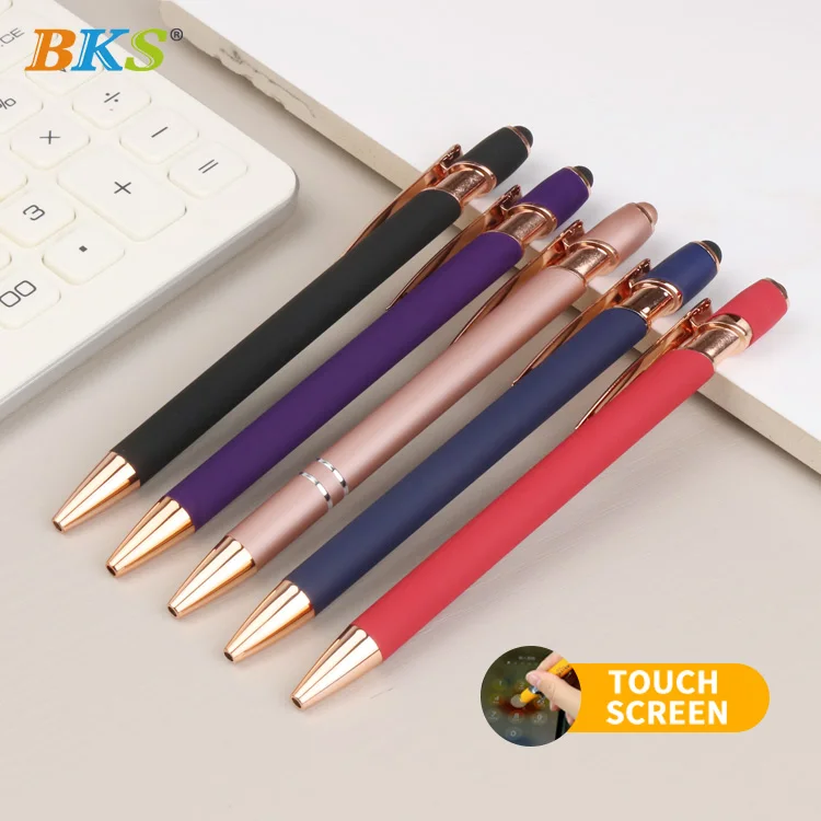 High Quality 1.0 MM Sports Logo Pen Electric Screen Touching Multitool with Writing Ink Metal Ballpoint Customizable
