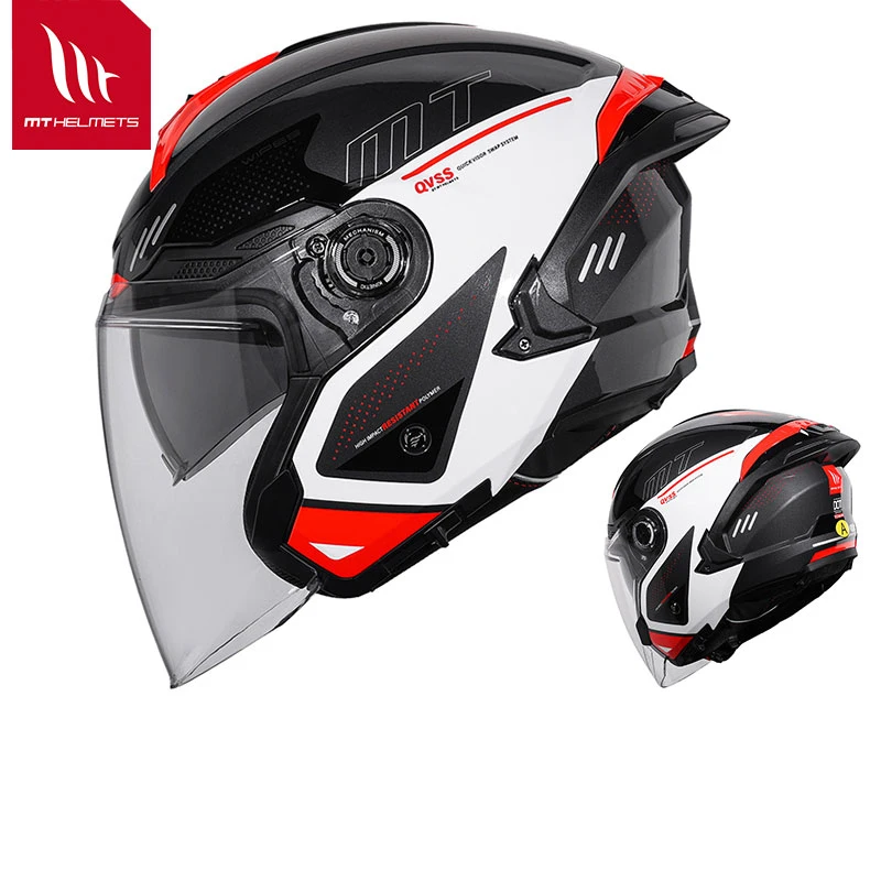 Mt Cosmo Sv Dual Visor Open Face Helmet For Scooter Motorcycle