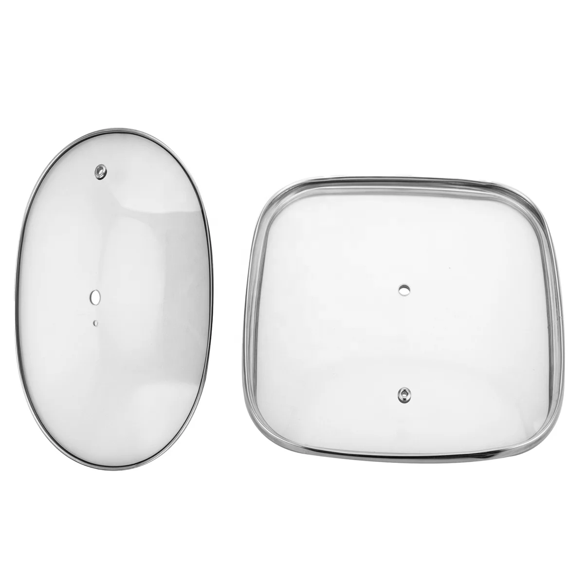 Irregular Shape Square Oval Clear Glass Lids Frying Pans  Universal Suitable for Cookware  Tempered Glass Lids Polished Edges