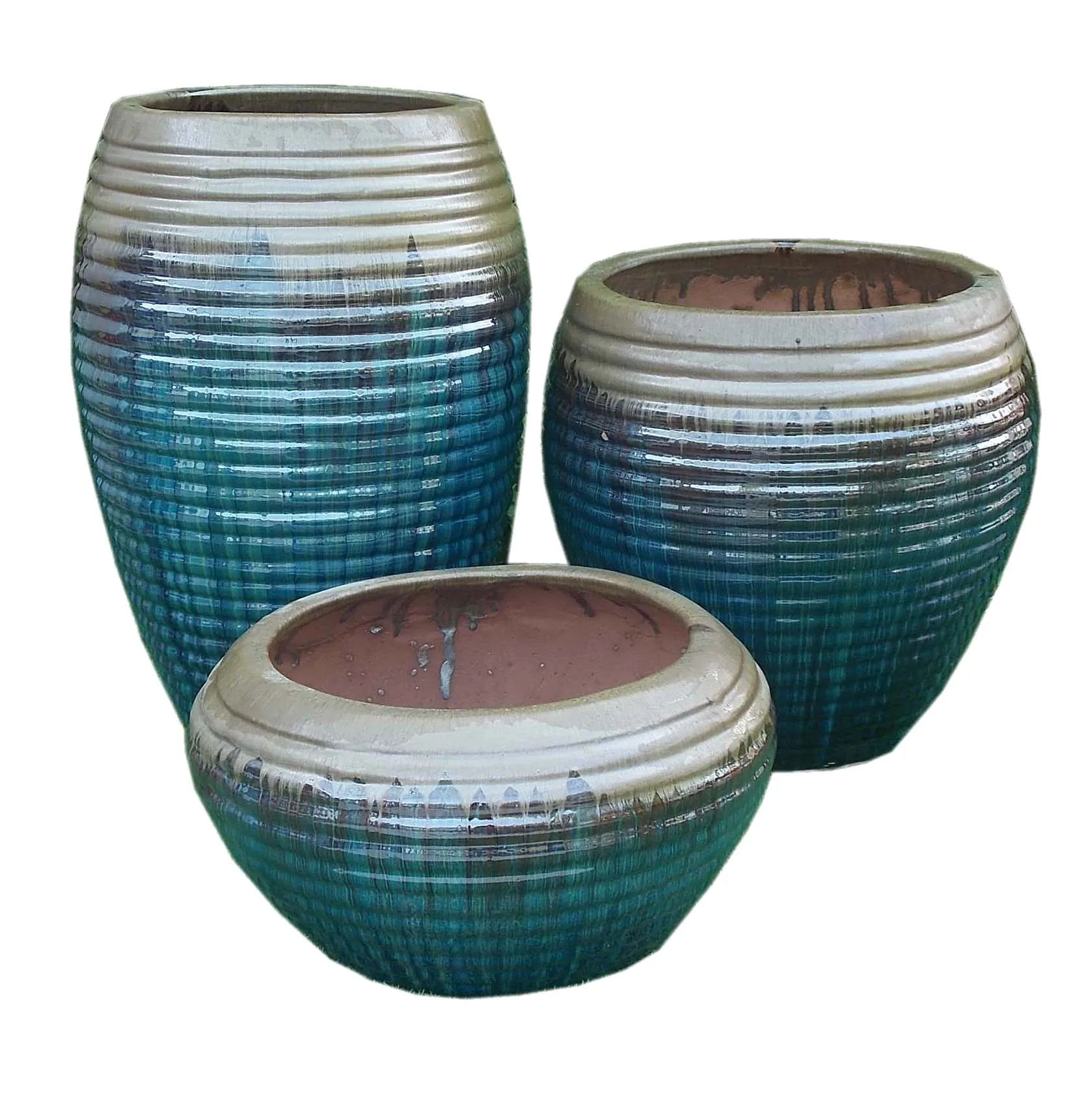 Handmade Simple Style European Design Ceramic Flower Planter Glazed Pottery Decorative Live Garden Flower Pot for Outdoor Use