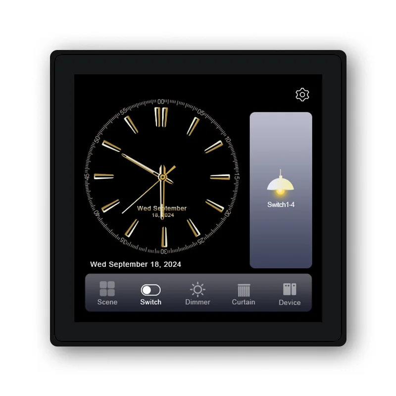 2026 New Arriving 4 Inch 1 2 3 Gang Full Screen Tuya Smart Home Zigbee Wall Switch Wifi Switch Smart Home Scene Panel