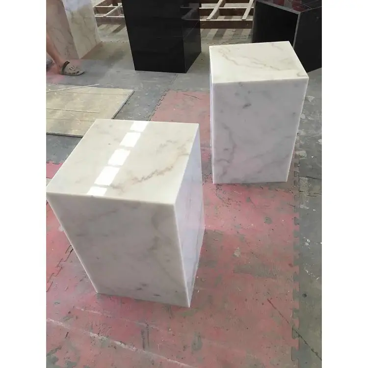 Natural Stone Marble Square Cube Display Pedestal Plinth