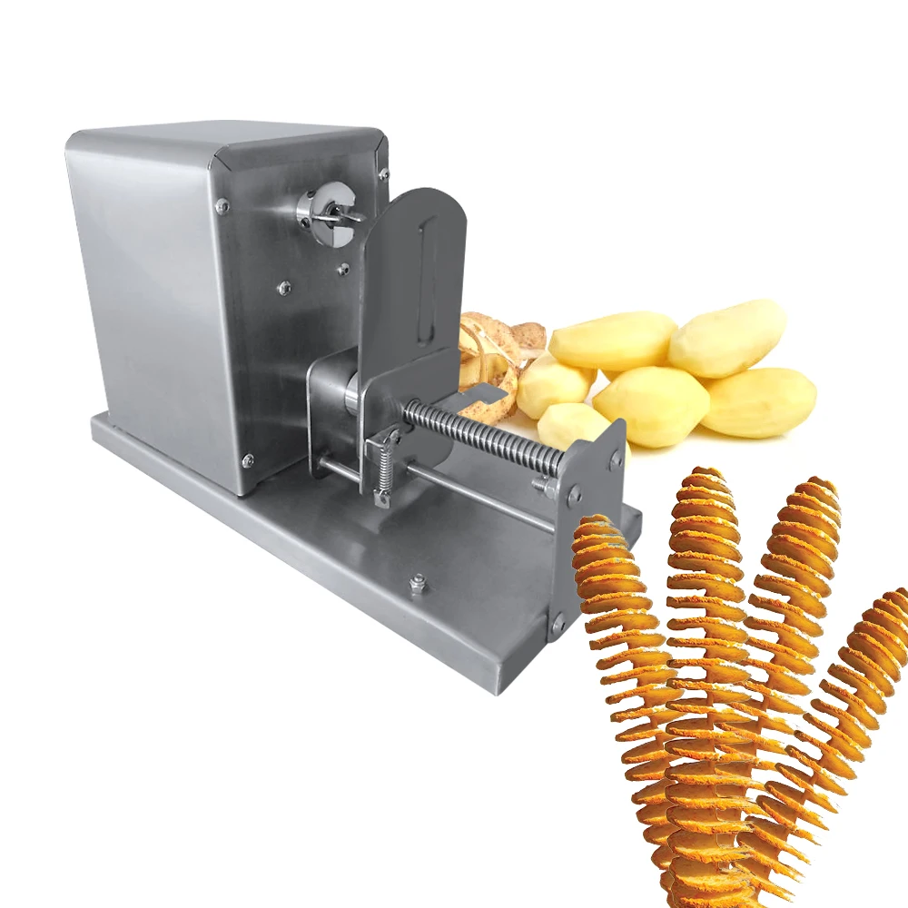 Electric Potato Spiral Slicer Cutter/automatic Rotary Potato Tower Machine/portable Small Carrot Potato Spiral Cutting Machine
