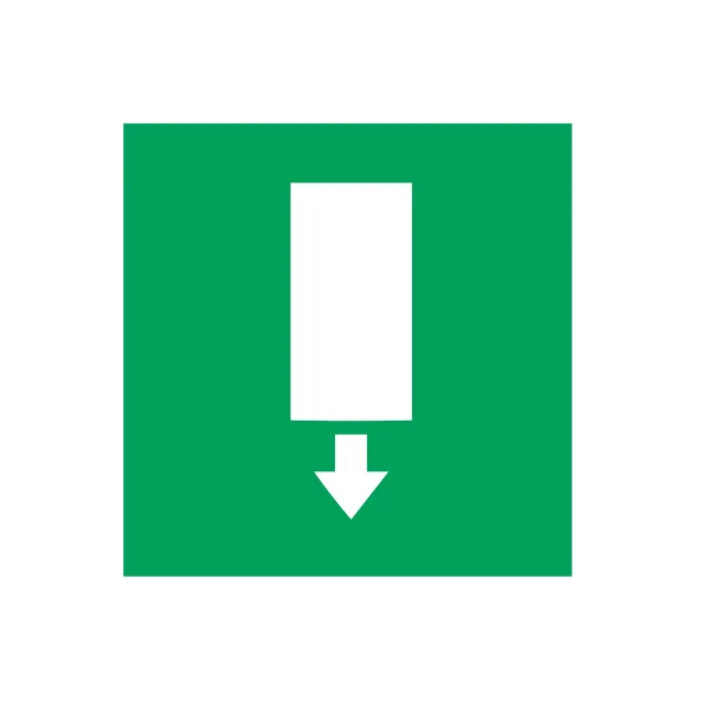 Emergency exit down right arrow PVC 150x150mm| Alibaba.com