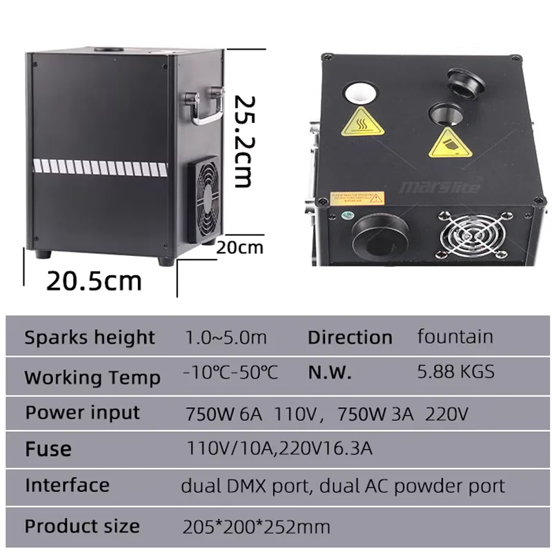 2PCS Dj Cold Sparkler Machine - 750W Wireless Fireworks