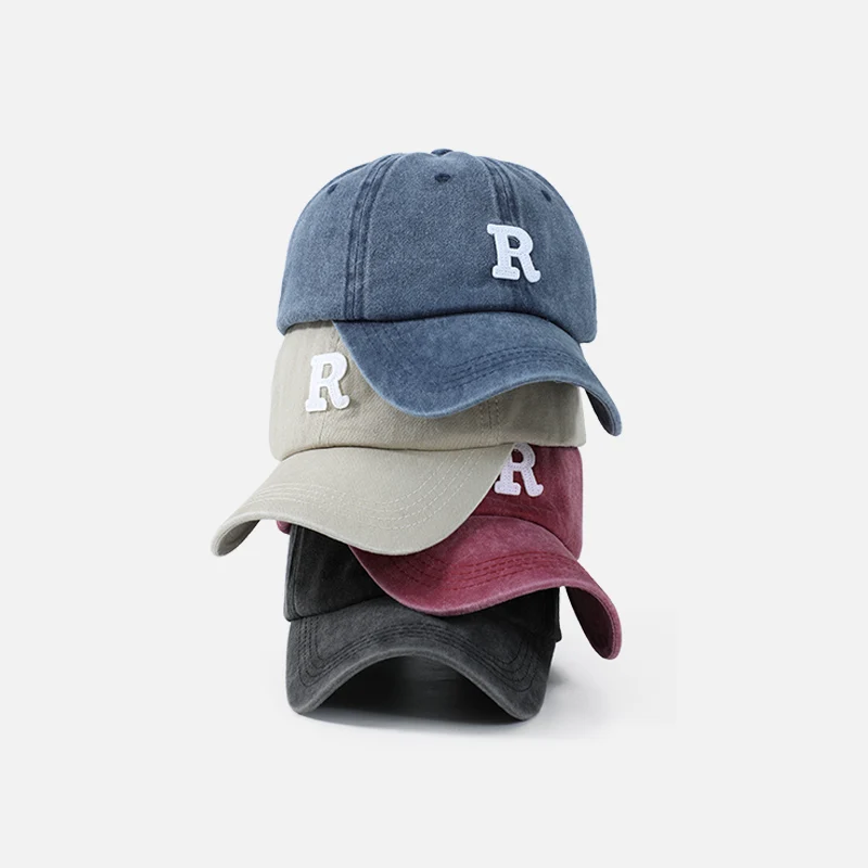 Shop High Quality Washed Denim Retro Fashion Baseball Hat