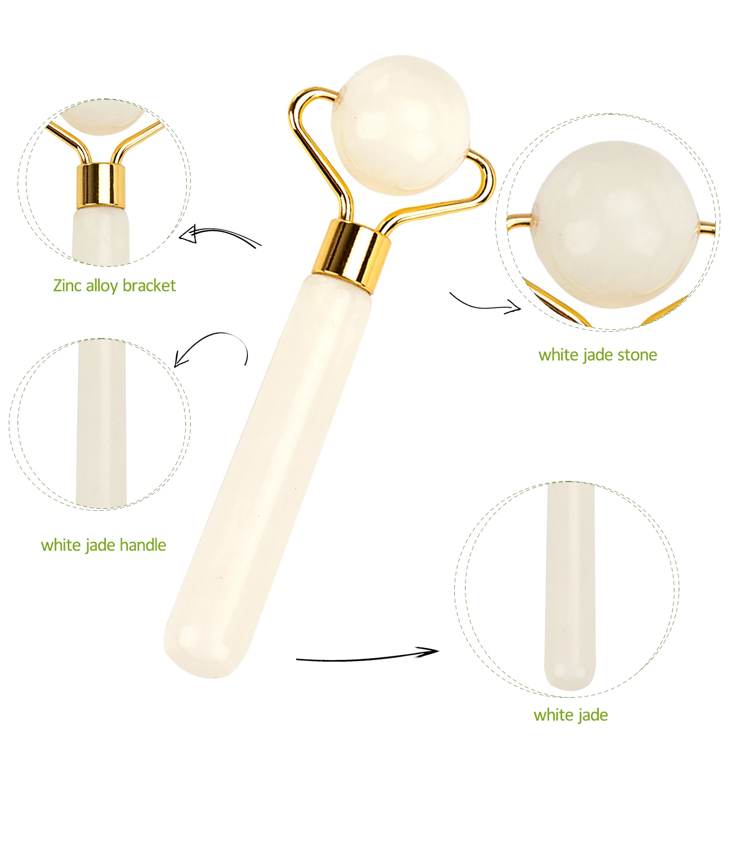 Multifunctional Skin Tightening Anti Wrinkle Jade Facial Roller Jade