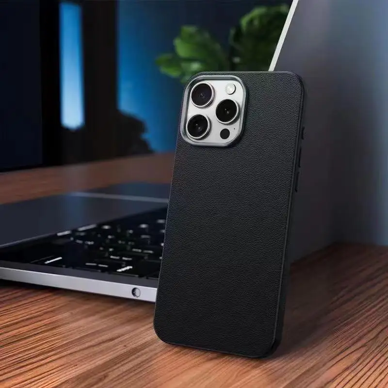 product high quality business style leather pattern soft tpu case for iphone 17 pro s25 ultra water proof shockproof mobile phone cover-2