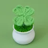 Single stem four-leaf clover potted plant-Bean Green