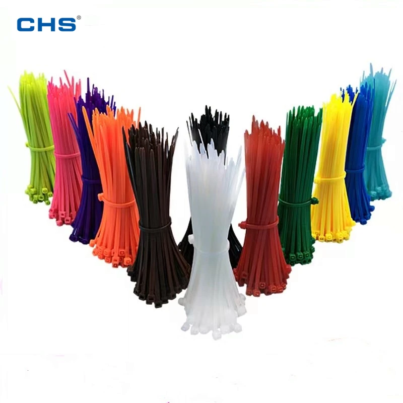 3.6*200 Chs Factory Supply Industrial Grade Wire Nylon Cable Ties Black White Colorful Self