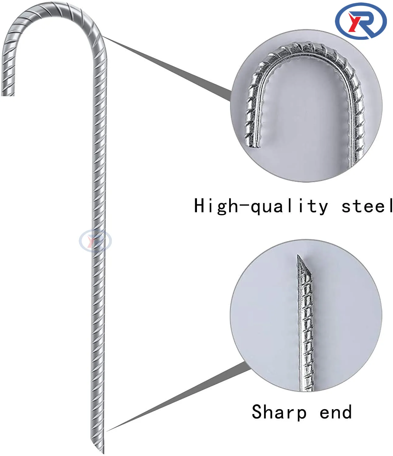 Rebar Metal Post Trap Garden Landscape Anchor Stakes Heavy Duty J Hook