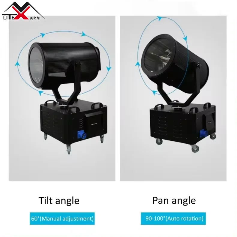 Wholesale High Powerful Single Color Rotating Outdoor Waterproof Search Light for Watch Tower 2000w Sky Beam Projector