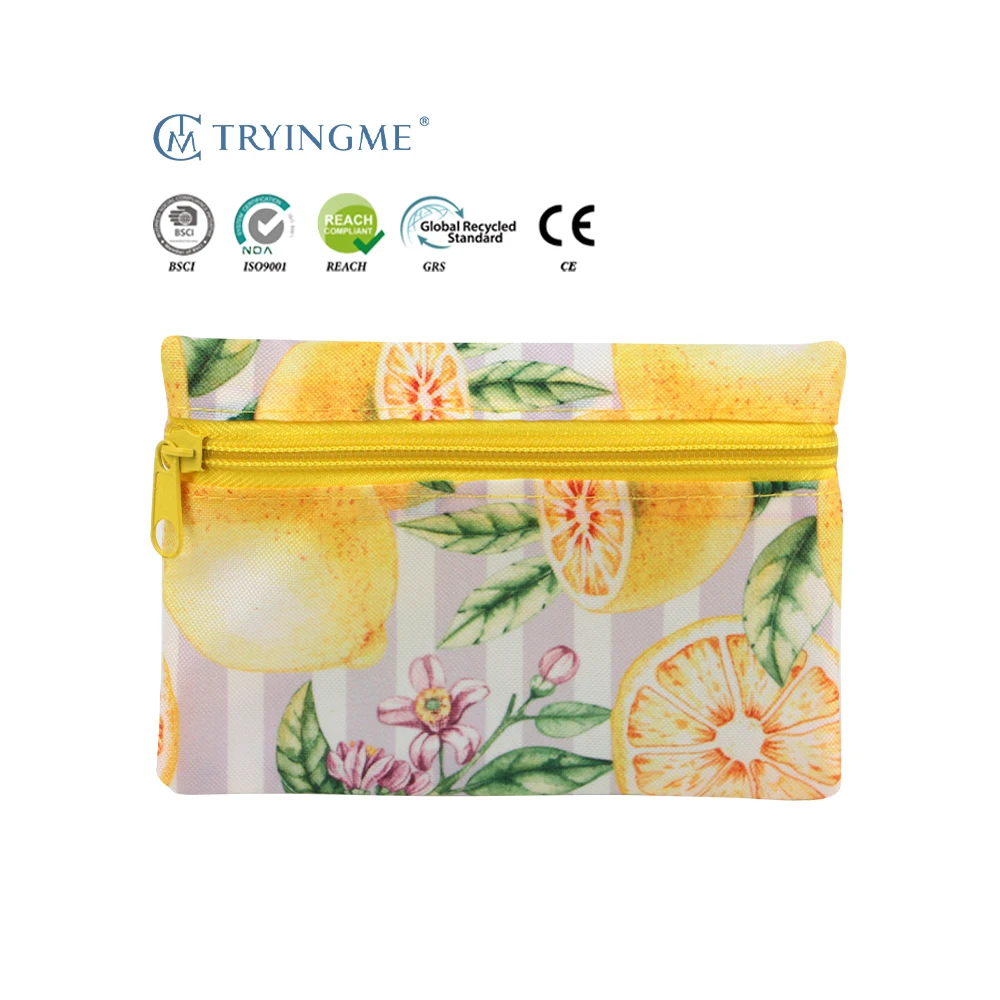 Premium Polyester Woman Wallet with Zipper Closure Cute Small Card Bag Purse for Girls Portable Lady Style