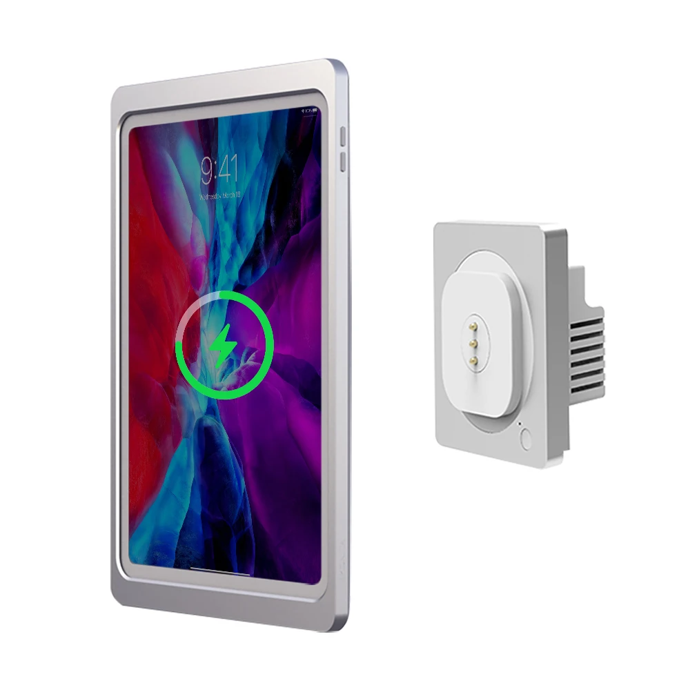 Fast Charging Wall Mount Charger by EMONITA, POE Powered for iPad  PRO Wireless iPad Wall Charging Solution