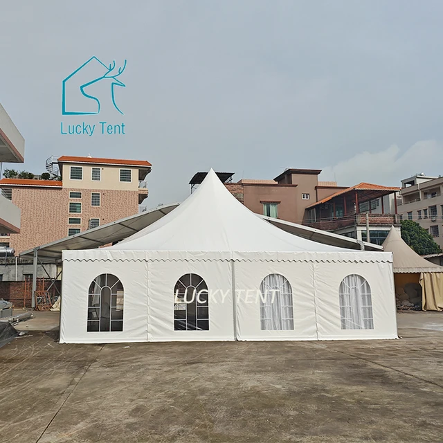 Weather Proof Wedding Pagoda Tent for Outdoor Activities Marriage Party with Beautiful Lining Curtain