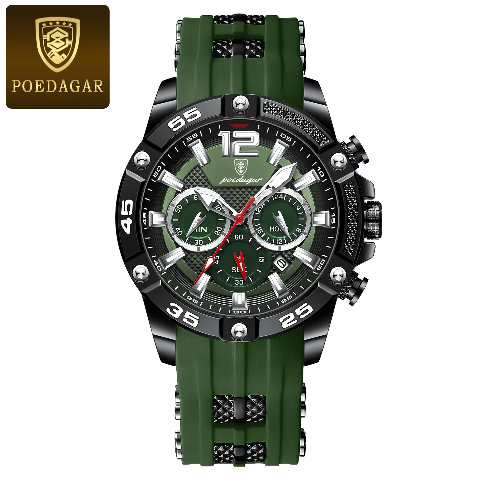 POEDAGAR 912 Casual Men Watch Luxury Waterproof Luminous Chronograph Date Man Wristwatch aperçu 14