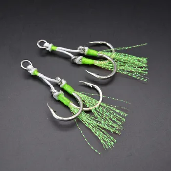 High Quality Carbon Steel Fishhooks Sea Fishing Saltwater With Luminous Fishing Double Hook Assist Hooks for BIG FISH – Hooks – view 3
