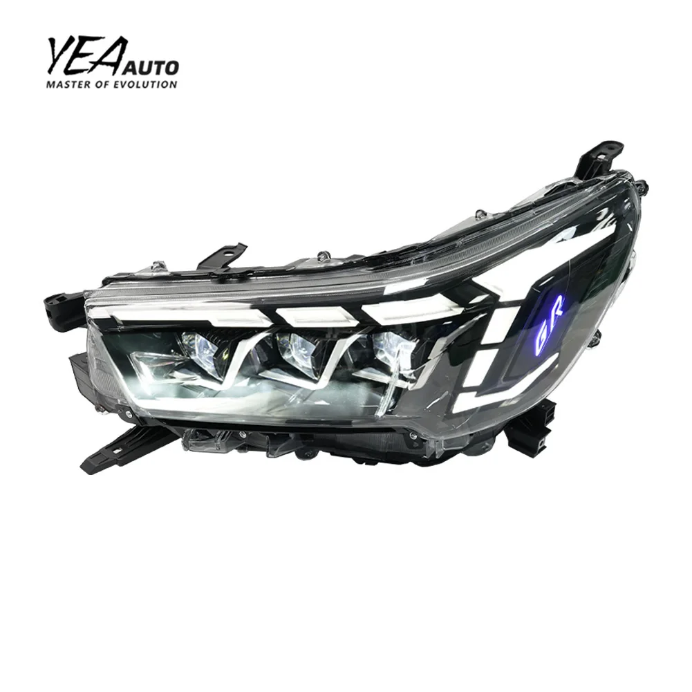 Обновление светодиодных фар с тремя линзами, выбор фары для Toyota Hilux, головной свет светодиодных фар 2020 - 2024