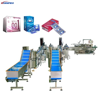 HANNPRO High Speed Full Automatic Condom Packets Packing Machine sex aids Small Strip Cartoning Packaging Machine