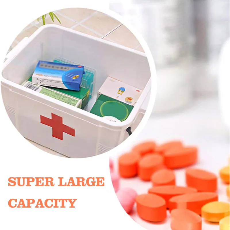 multi functional household travel medicine chest 2 layers large first aid organizer box for hospital pharmacy